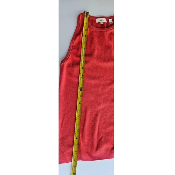 A.L.C. Tank Top Italian Yarn, Racerback, Coral/Pink, Ribbed Knit, Womens Sz XS - Picture 8 of 8